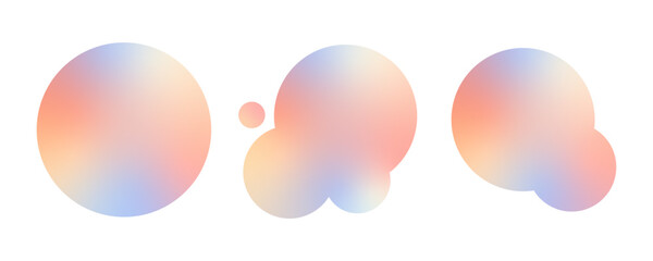 Round abstract vector set, round shapes, round blob shape set, trendy Circle, modern banner element, abstract blobs, geometric vector pastel gradient circle illustration, background