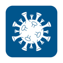 Coronavirus Bacteria Cell Icon, 2019-nCoV, Covid-2019, Covid-19 Novel Coronavirus Bacteria