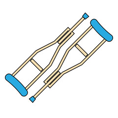 Crutches icon logo. Flat illustration of crutches icon