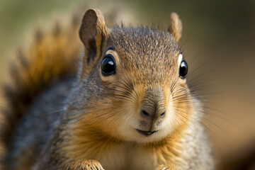 Naklejka na ściany i meble Closeup of a baby squirrels face