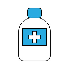 Medical tablets, pills bottle, simple flat illustration