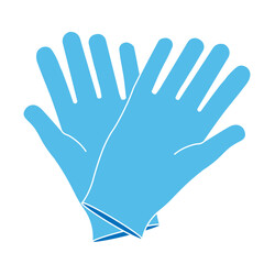 Pair of gloves. Sterile latex equipment for medical workers