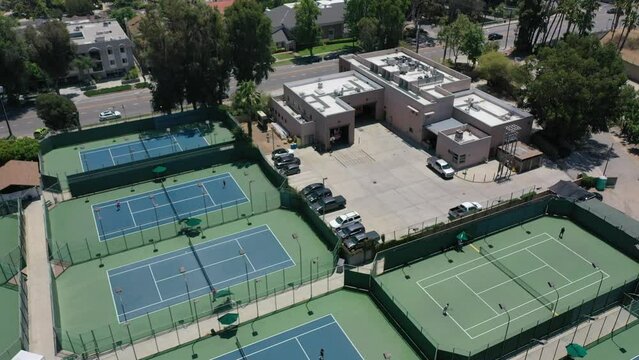 Aerial View of tennis courts and recreation center