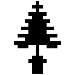 Obraz premium pixelated christmas tree icon