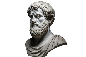 Fototapeta na wymiar Illustration of the sculpture of Aristotle. The Greek philosopher. Aristotle is a central figure in the history of Ancient Greek philosophy. Generative AI