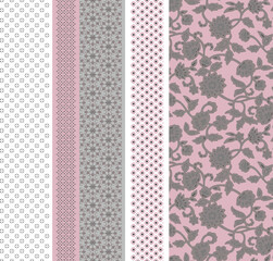 Textile and digital set of seamless patterns vector design 