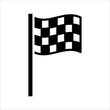 Flag icon. Racing sign. Vector illustration. Finish, start mark. Racing symbol. Competition symbol.