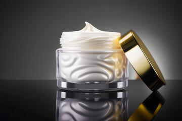 Cosmetic Cream Product Isolated On Dark Background