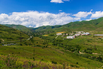Naklejka na ściany i meble Panoramic view of Bazum village, Armenia