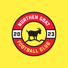 Goats Football club logo and badge design, emblem, vector template, club
