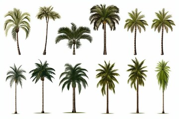 Fototapeta na wymiar Collection of Palms Isolated on White Background. Generative ai