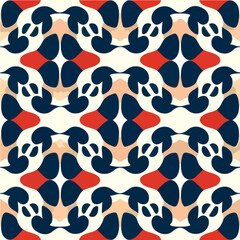 Abstract pattern on a white background, using a combination of red, white, and blue. The design is reminiscent of the ffffound style, creating a visually dynamic composition.