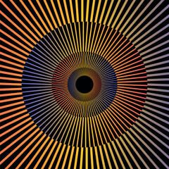 Abstract Line Iris Poster Rotate Gradient Circle Design