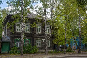 Tomsk, an old wooden apartment building