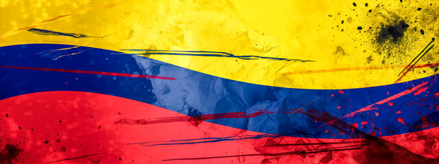 creative colombian flag banner made with Generative AI