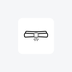 Certificate, winning, achievement Vector Line Icon