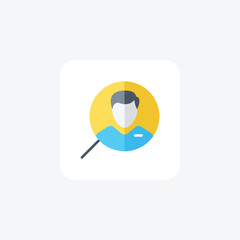 Search Candidate, Applicant, User Vector Flat Icon