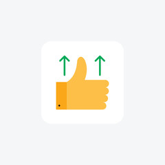 Like, hand, done, thumbsup Vector Flat Icon