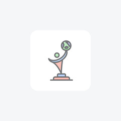 World cup, trophy, cricket trophy, prize Vector Awesome Fill Icon