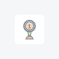 Planet Earth, wreath, victory Vector Awesome Fill Icon