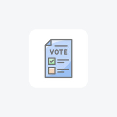 Ballot Paper, Election, democracy Vector Awesome Fill Icon