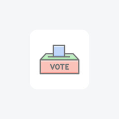 Ballot paper Stamp, Stamp, Democracy Vector Awesome Fill Icon