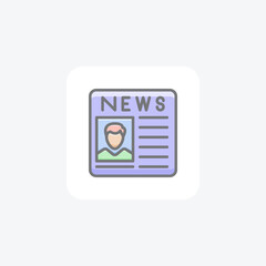 Newspaper, candidate advertisement Vector Awesome Fill Icon