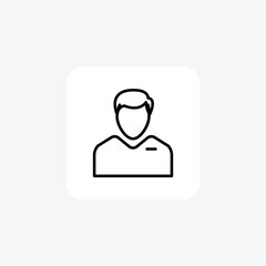 Male User Hr, Human Resource Vector Line Icon