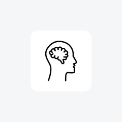 Brain, Treatment, Neurology Vector Line Icon