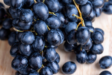 Blue grapes grown in a home vineyard
