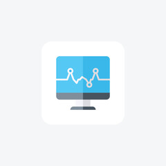 ECG, Health Monitoring, Digital Health Vector Flat Icon