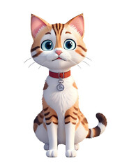 Cat Cute 3D Illustration,  generative ai