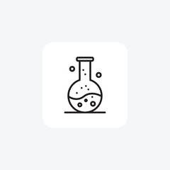 Flask, Laboratory Vector Line Icon