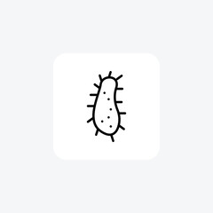 Bacteria, Microorganisms, Microbiology Vector Line Icon