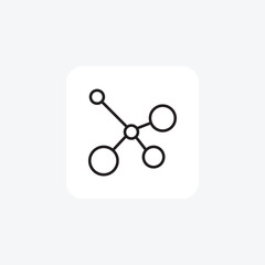 Connecting Dots, Linking, Network Vector Line Icon