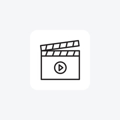 Lights, Camera, Action, Filmmaking Vector Line Icon