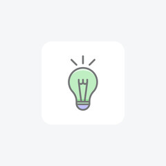 Bulb, Light, Idea, Invention, Creativity Vector Awesome Fill Icon