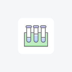 Test Tube Rack, Test Tubes, Laboratory Vector Awesome Fill Icon