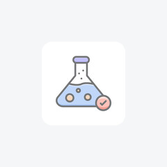 Flask, Verification, Checkmark, Approved Vector Awesome Fill Icon