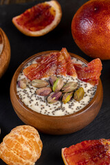 sprinkled with chia seeds fresh orange yogurt