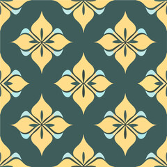 Vibrant yellow and green tile adorned with an art nouveau pattern. The intricate design adds a touch of beauty to any space.