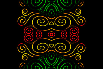 Fototapeta premium Beautiful colourful gradient batik line art pattern background pattern 