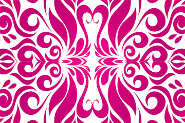 Beautiful colourful white and pink flower floral gradient batik line art pattern background pattern 