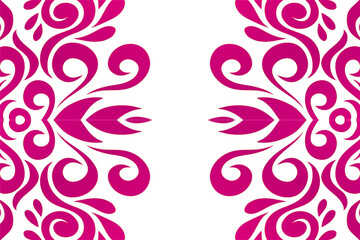 Beautiful colourful white and pink flower floral gradient batik line art pattern background pattern 