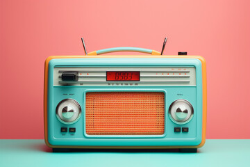 Obraz premium old radio isolated on white generative ai