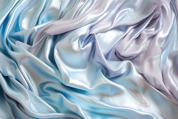 White and blue gossamer fabric. AI generated