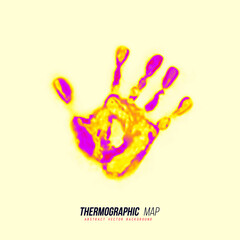 Heat map. Abstract infrared thermographic hand. Vector illustration.