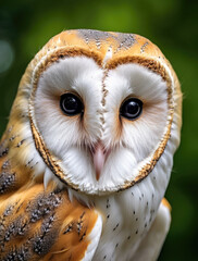 Common barn owl, close up