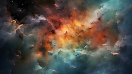 Obraz na płótnie Canvas Digital planets nebula starry sky abstract graphic poster web page PPT background