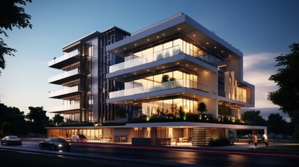 Luxury Modern Mid-Rise Building Architectural Design